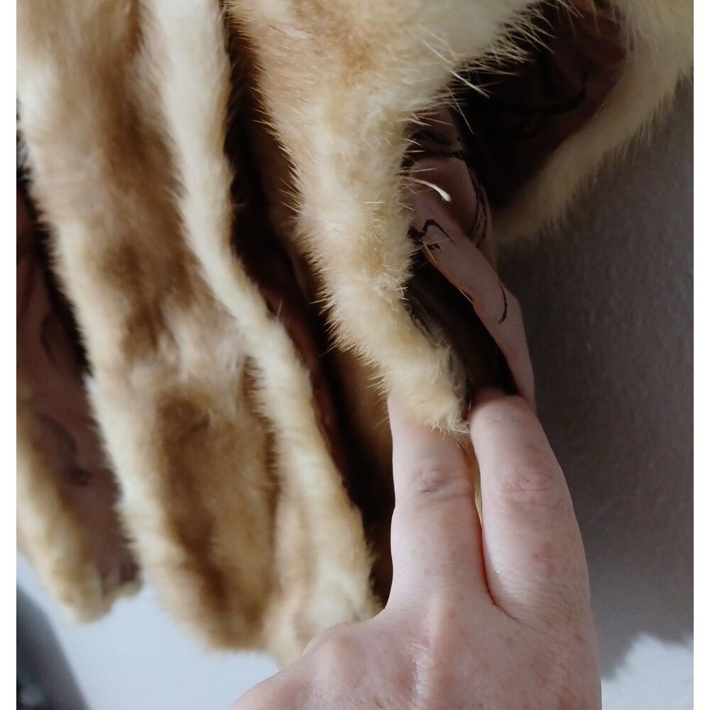 VINTAGE Blonde Mink Stole Scarf Fur Cape Shawl Fur 40's 50's Read ! - Picture 5 of 12